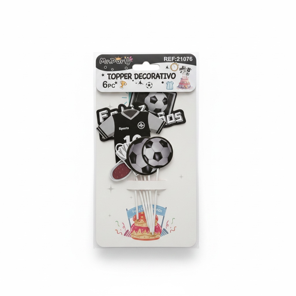 [APPS-0227] ADORNO PARA PASTEL SOCCER NEGRO (27076) C/6u