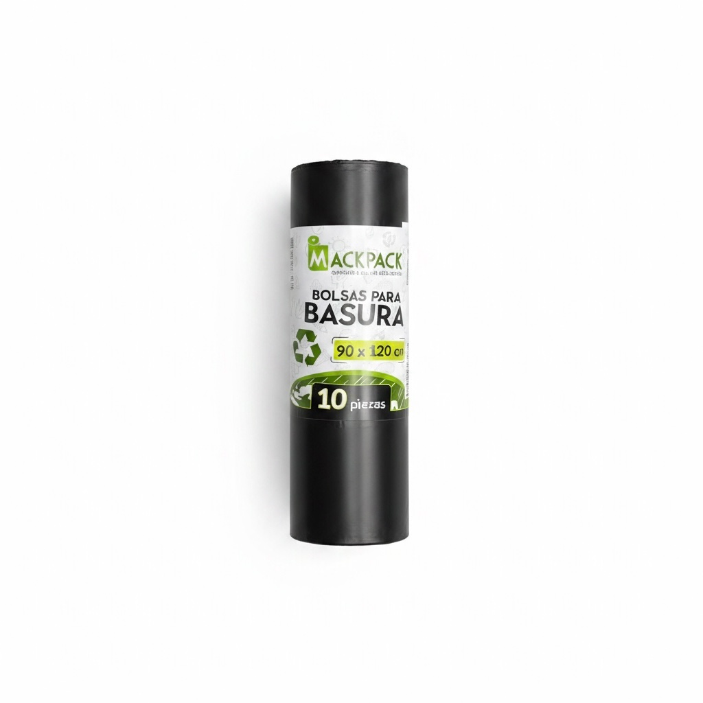 ROLLO BOLSA NEGRA PARA BASURA 90x1.20 MACKPACK C/10u