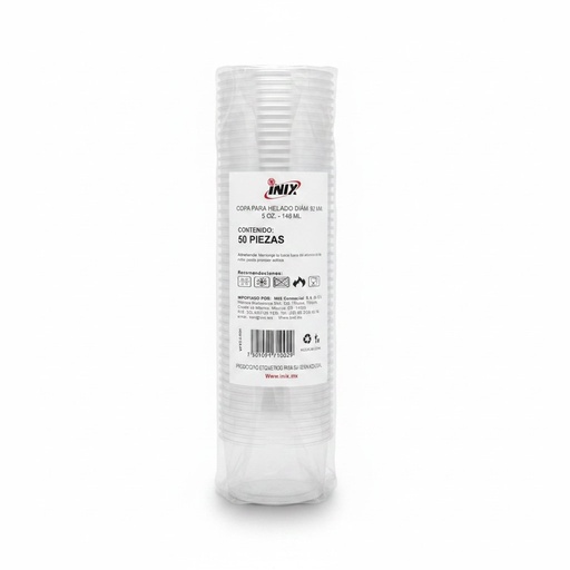 [VPS5-1124] Vaso PET Sundae 5oz 148ml (V-PET-5-92H) Inix C/50u