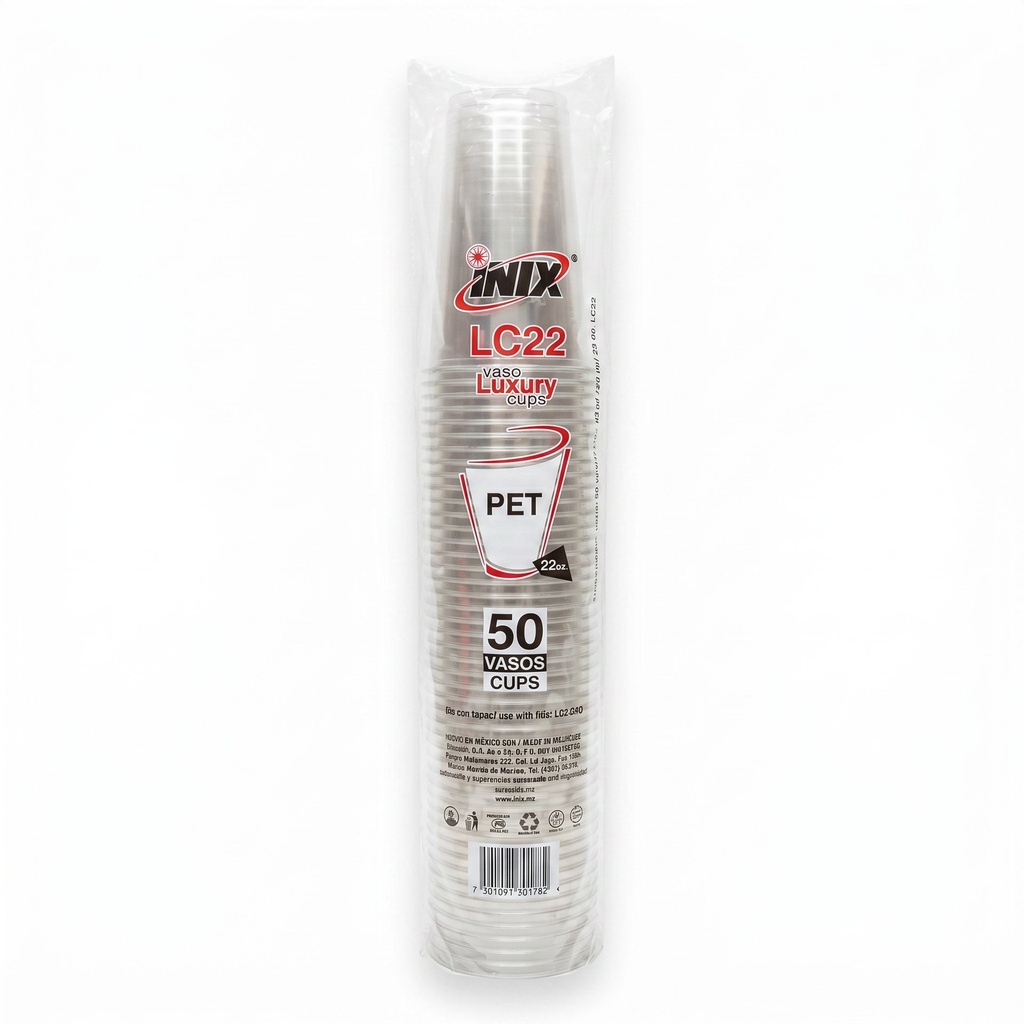 Vaso PET 22oz (LC22-500) Inix C/50u