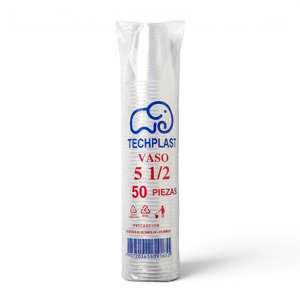 Vaso Plástico 5.5oz Techplast C/50u