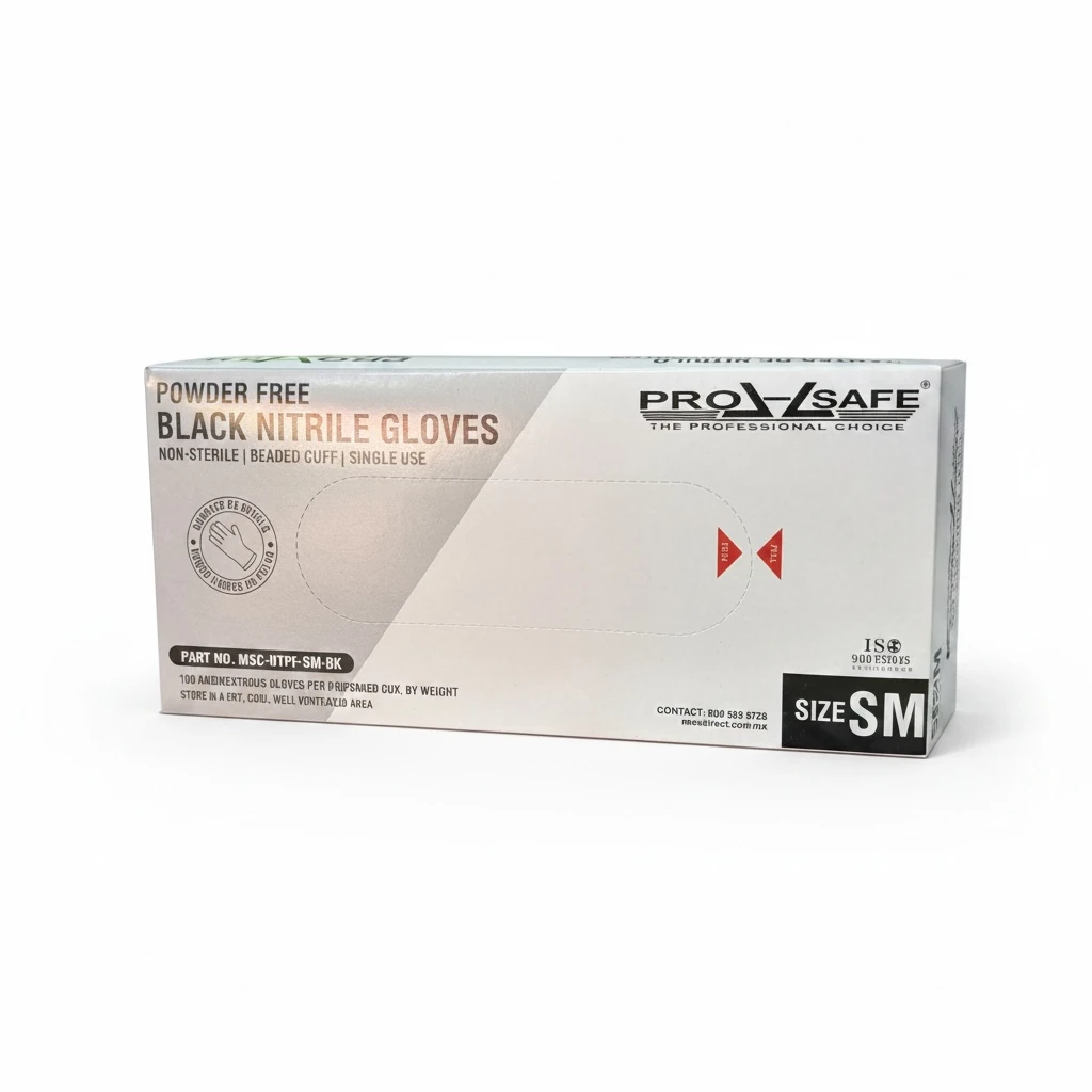 [GNPC-CH-0688] Guantes de Nitrilo Prosafe Color Negro C/100u (Chico)