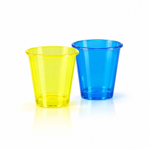 [VSP2-AMA-1181] Vaso Shot PET 2oz Neon Primo C/50u (Amarillo/Azul)