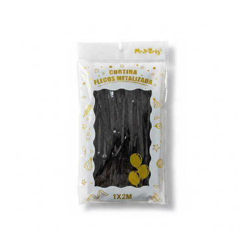 [CMFM-BLA-30030] Cortina Metálica para Fiesta 1mt x 2mt Mr Party (Negro)
