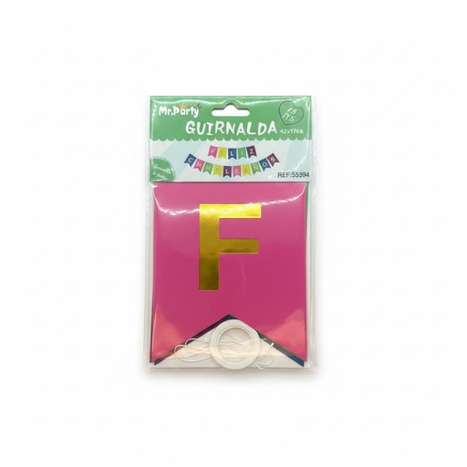 [GFCM-30041] Guirnalda Feliz Cumpleaños Multicolor 12x17cm Mr Party C/15u