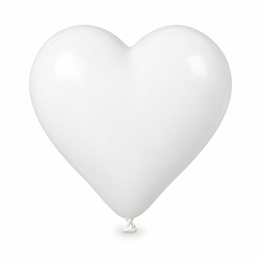[GEFD-BLA-0644] Globo en Forma de Corazón 10" Blanco El Payaso C/50u