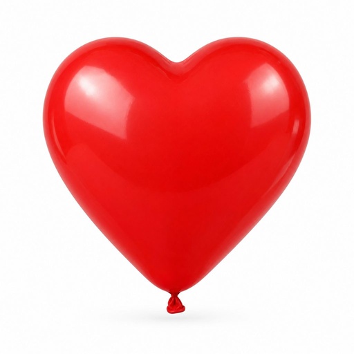 [GEFD-ROJ-0645] Globo en Forma de Corazón 10" Rojo El Payaso C/50u
