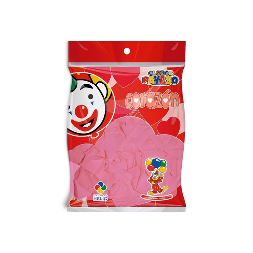 [GEFD-ROS-0646] Globo en Forma de Corazón 10" Rosa El Payaso C/50u