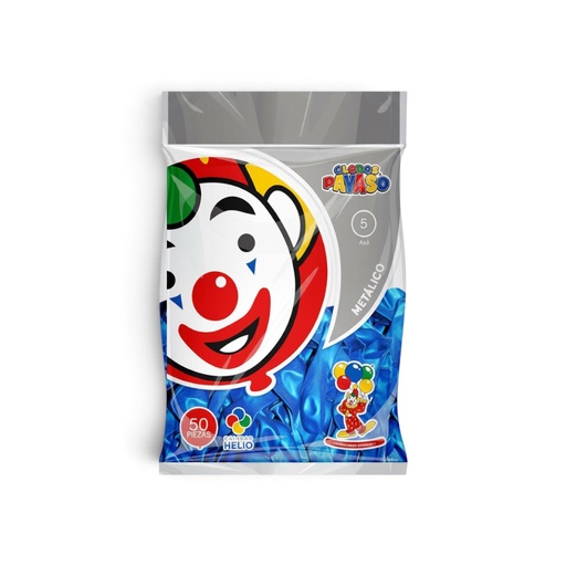 [GM9E-AZU-0653] Globo Metálico #9 Azul Metálico El Payaso C/50u