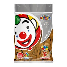 GLOBO METÁLICO #9 DORADO METÁLICO EL PAYASO C/50u