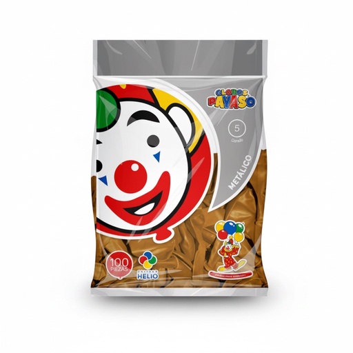 [GM9E-DOR-0651] Globo Metálico #9 Dorado Metálico El Payaso C/50u