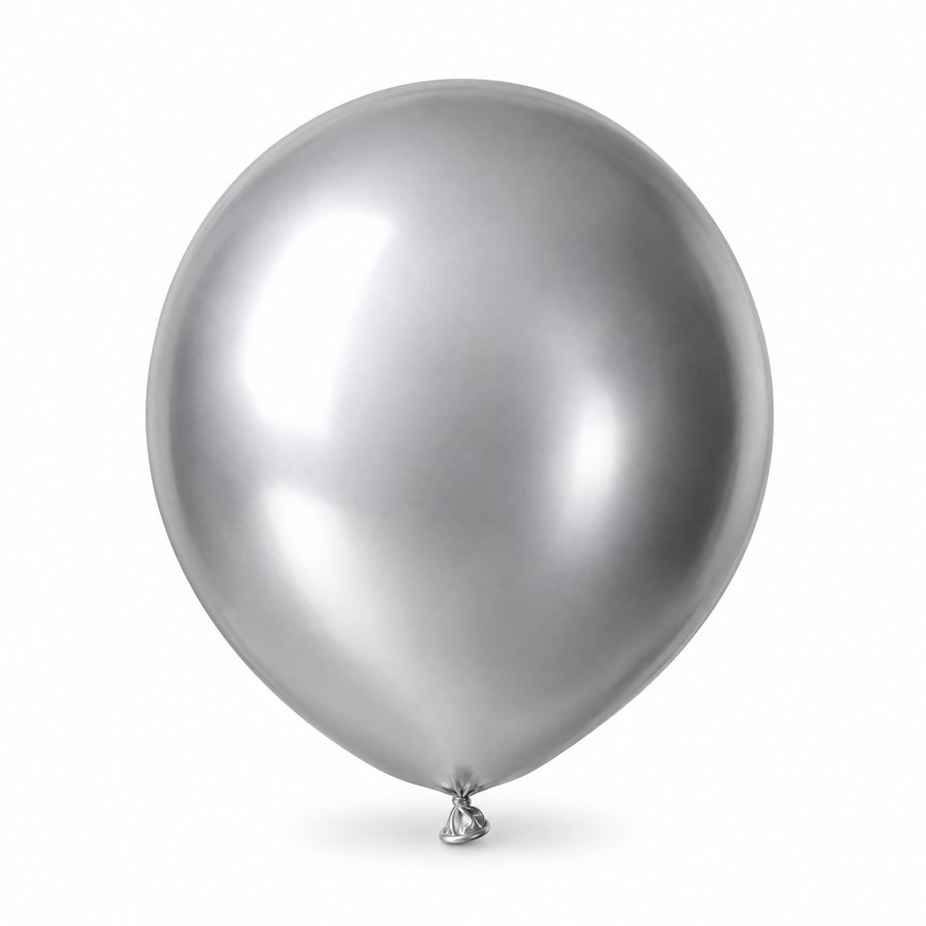 Globo Metálico #9 Plata Metálico El Payaso C/50u