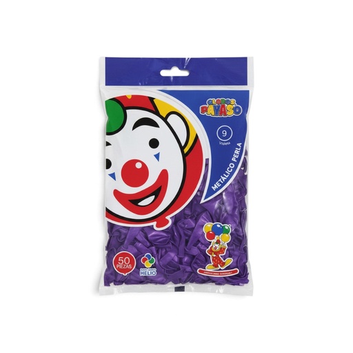 [GM9E-VIO-0650] Globo Metálico #9 Violeta Metálico El Payaso C/50u