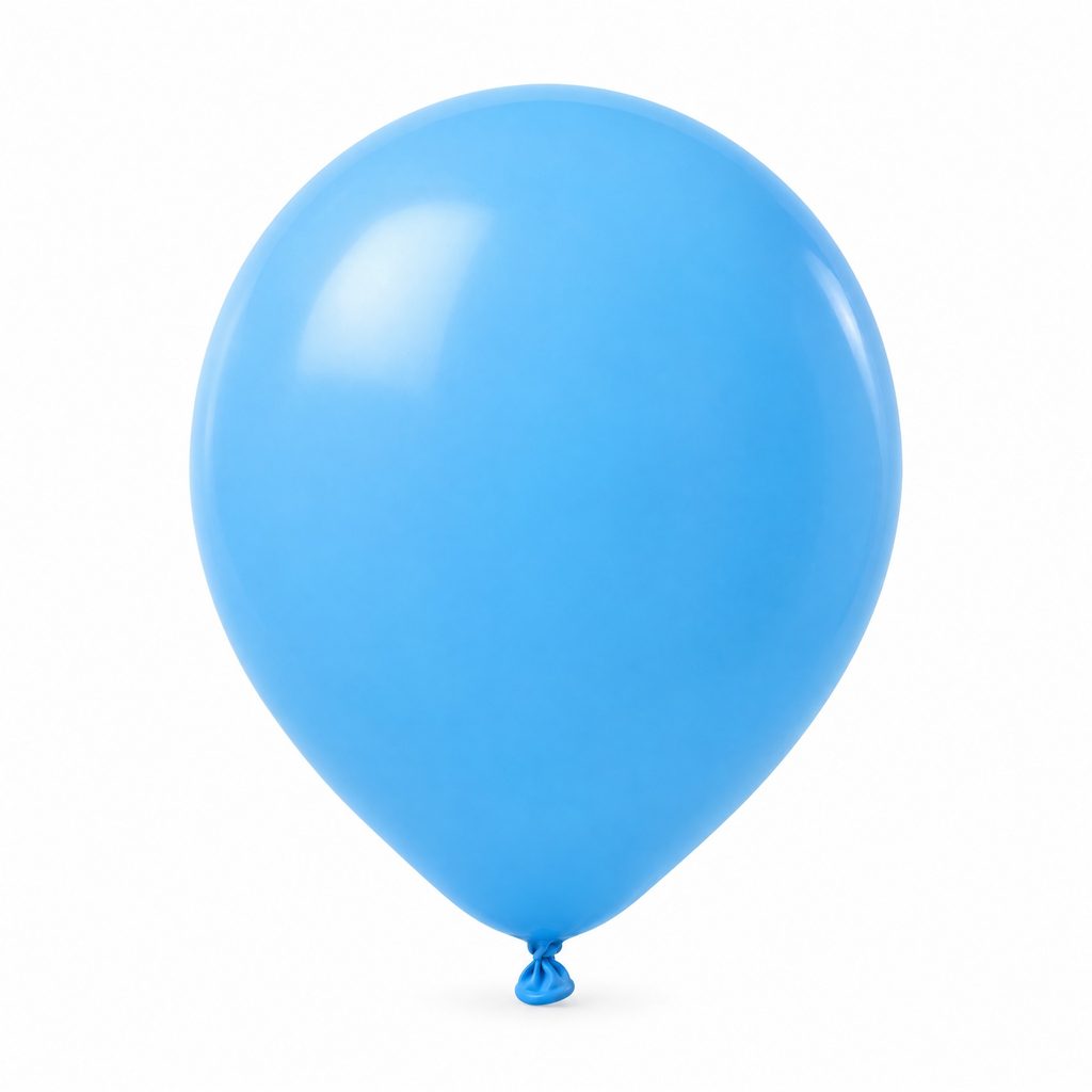 Globo Redondo Decorativo Sólido 9" Azul Cielo El Payaso C/50u