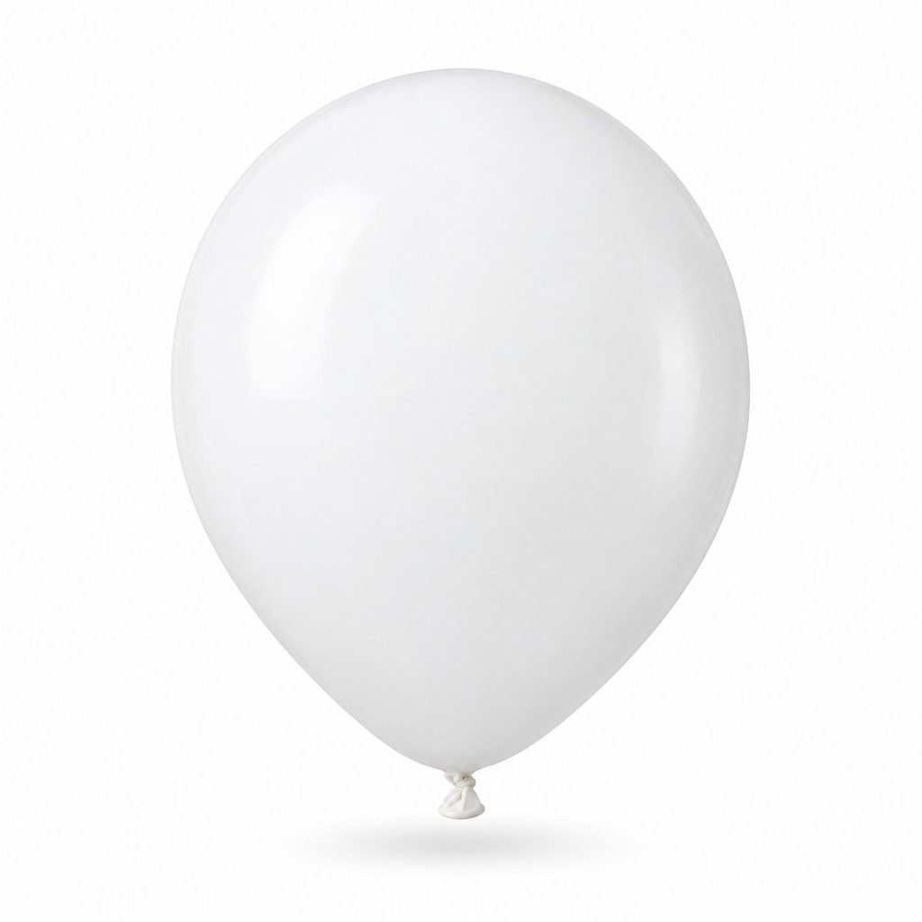 Globo Redondo Decorativo Sólido 9" Blanco El Payaso C/50u