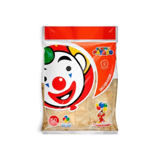 [GRDS-TRA-0673] Globo Redondo Decorativo Sólido 9" Transparente El Payaso C/50u