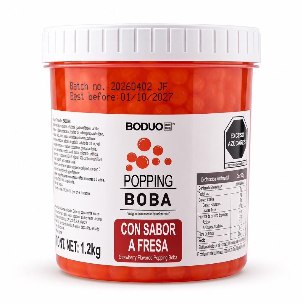 Perlas Explosivas Sabor Fresa Boduo C/1.2kg