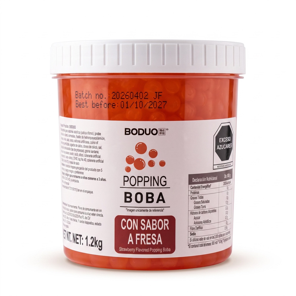 Perlas Explosivas Sabor Fresa Boduo C/1.2kg