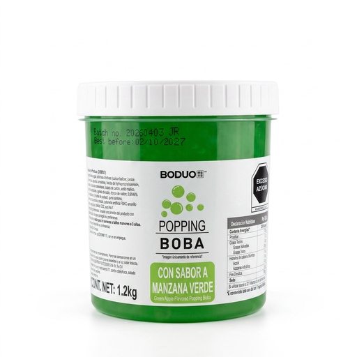 [PEBD-MAN-12-1210] Perlas Explosivas Sabor Manzana Verde Boduo C/1.2kg