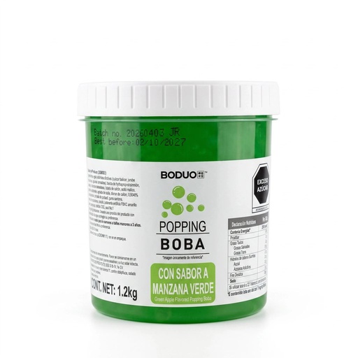 [PEBD-MAN-12-1210] Perlas Explosivas Sabor Manzana Verde Boduo C/1.2kg