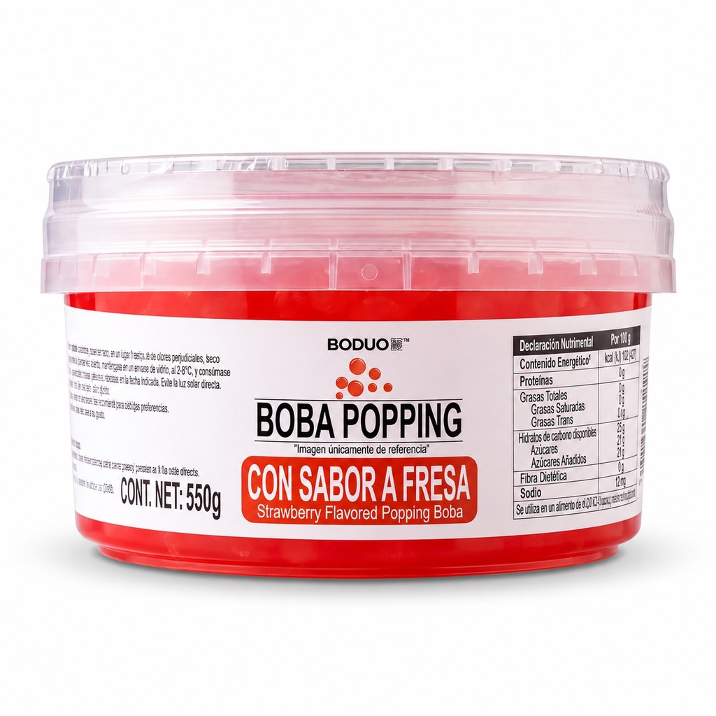 Perlas Explosivas Sabor Fresa Boduo C/550Gr