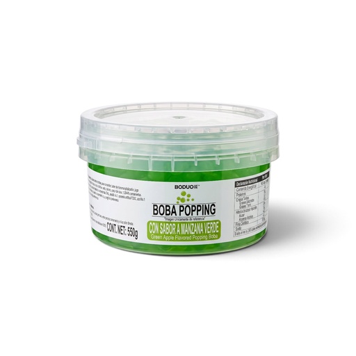 [PEBD-MAN-5C-1212] Perlas Explosivas Sabor Manzana Verde Boduo C/550Gr