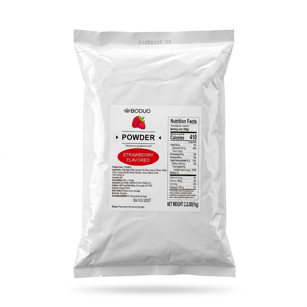 Polvo para Preparar Bebidas Sabor Fresa Boduo