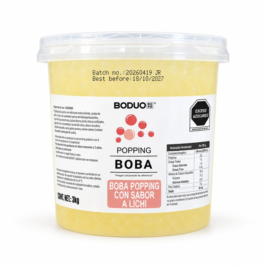 Perlas Explosivas Sabor Lychee Boduo C/3kg