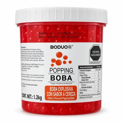 [PEBD-CER-12K] Perlas Explosivas Sabor Cereza Boduo C/1.2kg