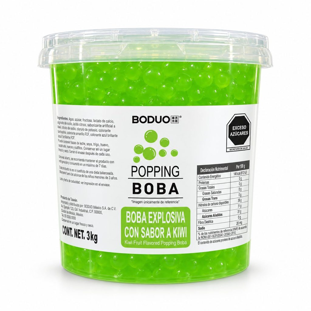 Perlas Explosivas Sabor Kiwi Boduo C/3kg