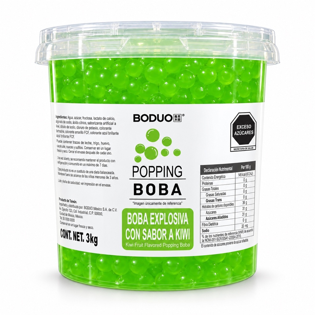 Perlas Explosivas Sabor Kiwi Boduo C/3kg