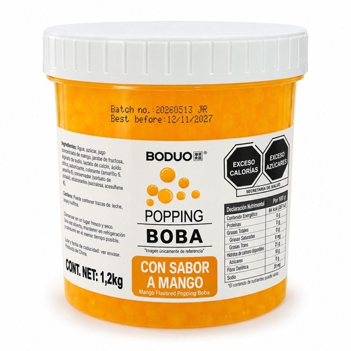[PEBD-MGO-12K] Perlas Explosivas Sabor Mango Boduo C/1.2kg