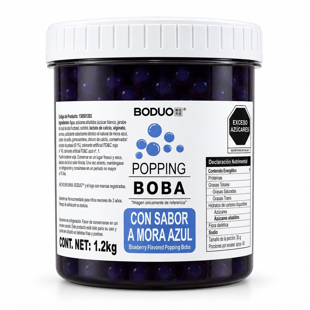 Perlas Explosivas Sabor Mora Azul Boduo C/1.2kg