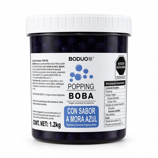 [PEBD-MOR-12K] Perlas Explosivas Sabor Mora Azul Boduo C/1.2kg