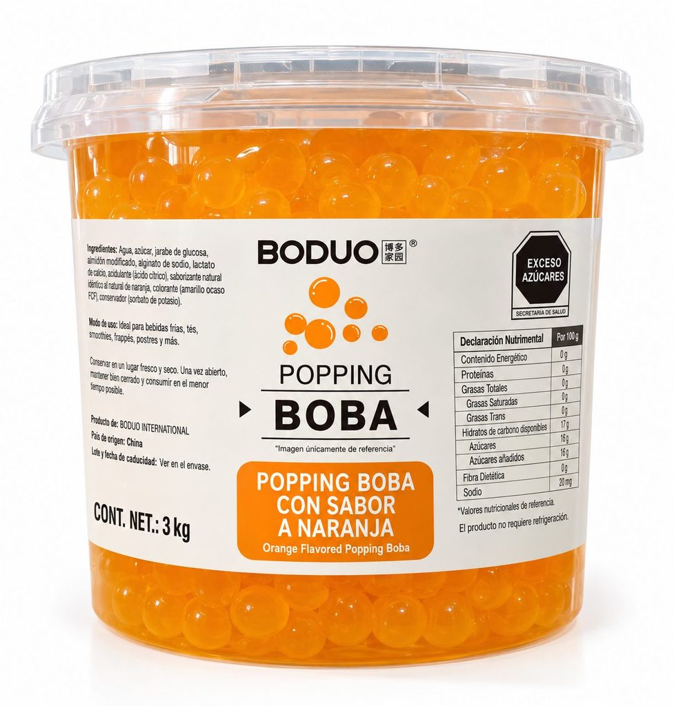 Perlas Explosivas Sabor Naranja Boduo C/3kg