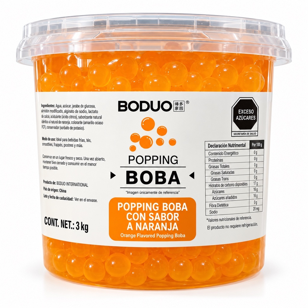 Perlas Explosivas Sabor Naranja Boduo C/3kg